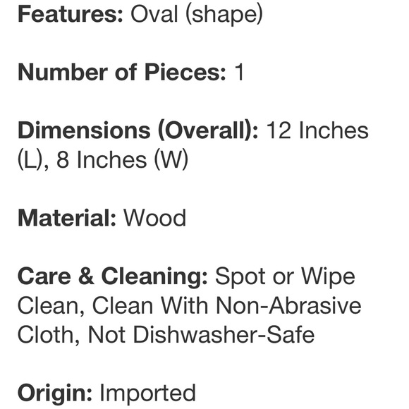 HEARTH & HAND NWT small wood scalloped oval tray -12” -brown - Picture 6 of 6